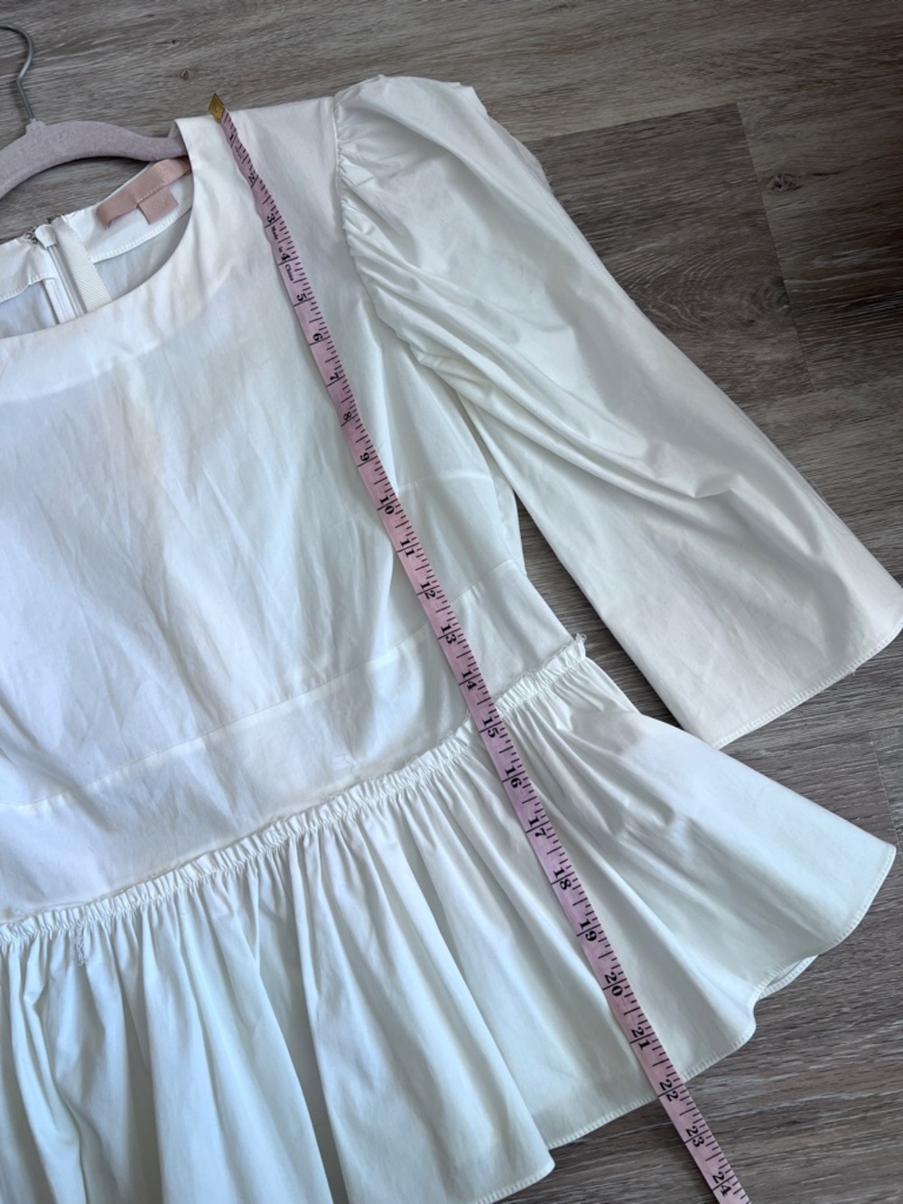 Brock collection white puff sleeve peplum blouse - Picture 11 of 12